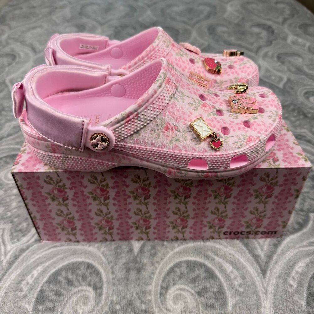 NWT LoveShackFancy X Crocs Pink Classic Clog - Picture 3 of 5